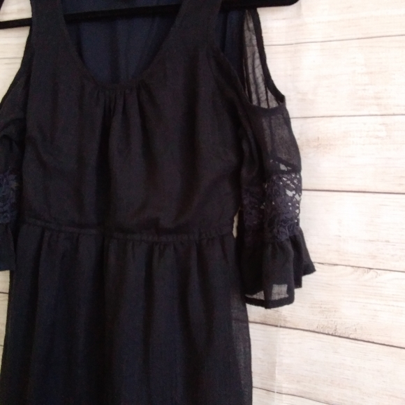 Band of Gypsy Black Dress With Cold Shoulder cut outs - Picture 5 of 6